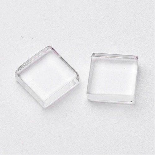 wholesale 12mm Clear Square Flat Back Acrylic Glass Domed Magnifying Cabochons For DIY Photo Pendant Tray Setting