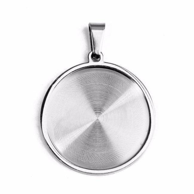 25mm Stainless steel Settings Base, Bezel Blank Base Setting, Round Cabochon Pendant Base