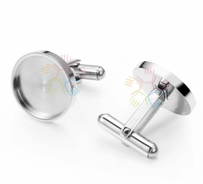 Titanium steel cufflinks blank- cufflink base, Cufflinks Bezel Setting,DIY Jewelry,custom cufflinks
