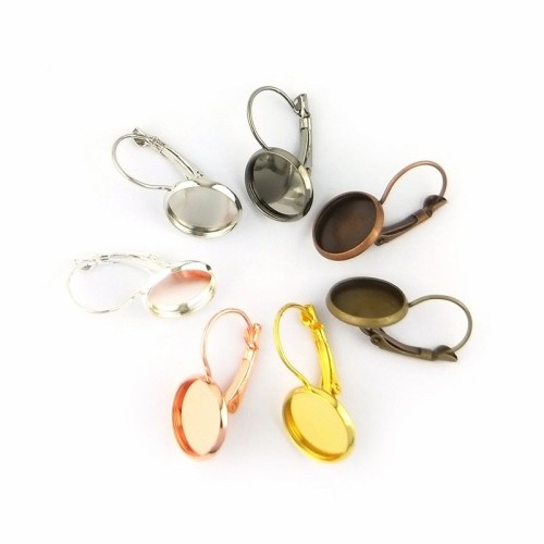 100pcs 8mm 10mm 12mm 14mm 16mm 18mm 20mm 25MM Cabochon Base Blank Tray Clip Earrings DIY Jewelry Findings Components