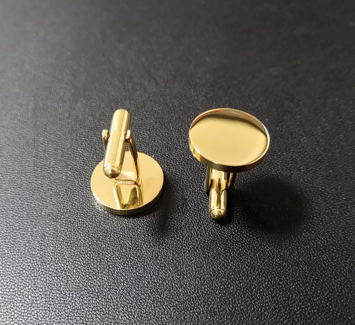 Titanium steel cufflinks ,round plane 16mm French cufflinks blank, cufflink base, Cufflinks Bezel Setting,custom cufflinks