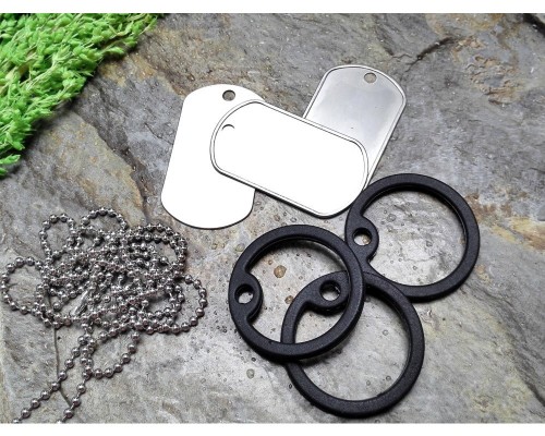 50 Dog tag Kit - Stainless steel Dog Tags Discs Stamping Blanks Dog Tag Blanks Stamping Blanks Silver Tags Blank Dog Tags