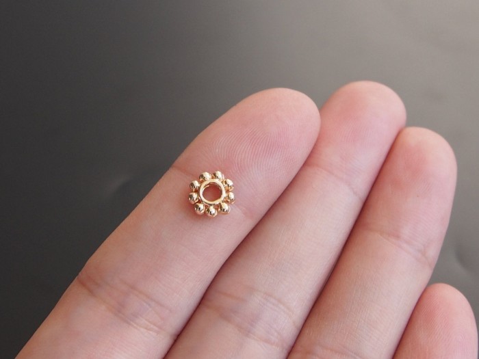 10pcs 24K Gold Color Plated Brass Spacer Bead 4mm,6mm,7mm (#10001037)