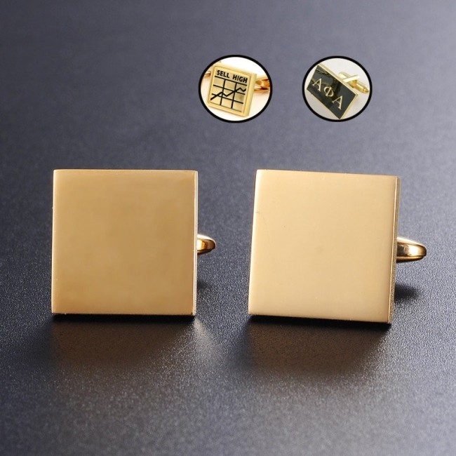 Stainless steel Square plane 16mm French cufflinks blank, cufflink base, Cufflinks Bezel Setting,custom cufflinks