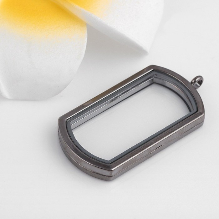 Rectangle Floating Locket, glass locket pendant, Floating glass Lockets, Rectangle Memory locket, Wholesale floating lockets