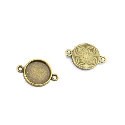 DIY Antiqued Bronze Round Cameo Cabochon Base Setting Necklace Pendant Tray Jewelry Blanks 30PCS