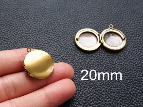 5PCS Round Antique bronze blank photo locket, Photo Locket Pendant (#5010010)