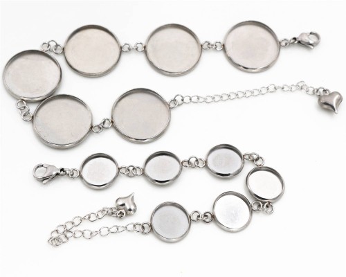 5pcs High Quality 12mm 14mm 16mm 18mm 20mm 316 stainless steel Bangle Base Bracelet Blank Findings Tray Bezel Setting(4010006)