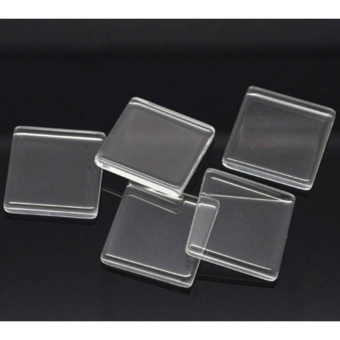 wholesale 12mm Clear Square Flat Back Acrylic Glass Domed Magnifying Cabochons For DIY Photo Pendant Tray Setting