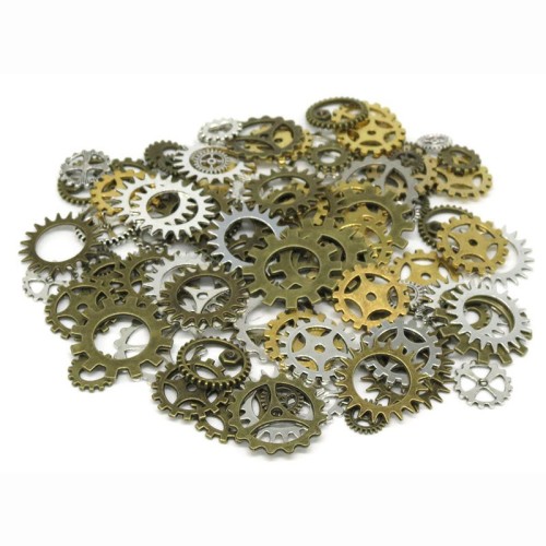Mixed 40pcs alloy punk vintage charms steampunk gears charms pendant fit Bracelets Necklace DIY Metal Jewelry Making