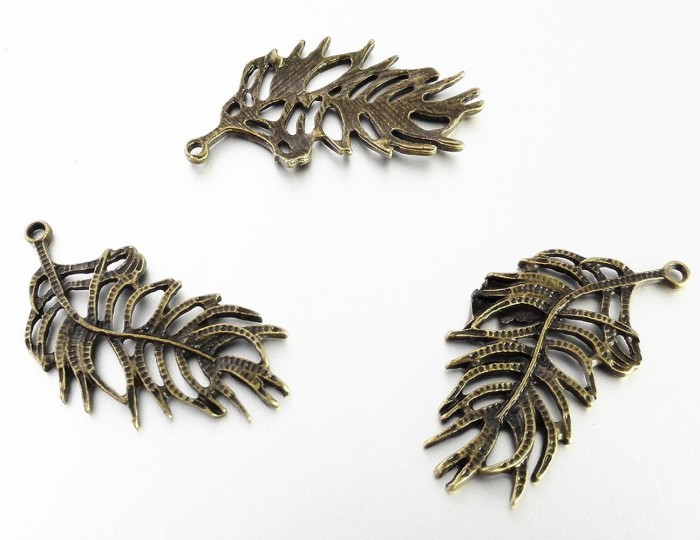 10pcs Antique Tibetan Silver Tone Angel Wing Charms Pendants Findings Feather Charm Pendants Findings (#30100157)