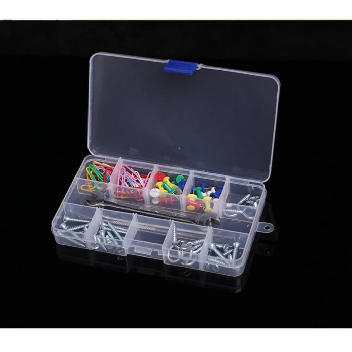 wholesale-Plastic 10 Slots Adjustable Jewelry packaging box transparent Tool Case Craft Organizer box jewelry boxes Storage
