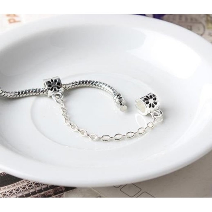 10pcs daisy screw safety chain charm bead European beads, Bead Charms, fits most European charm bracelets bead charm bracelet