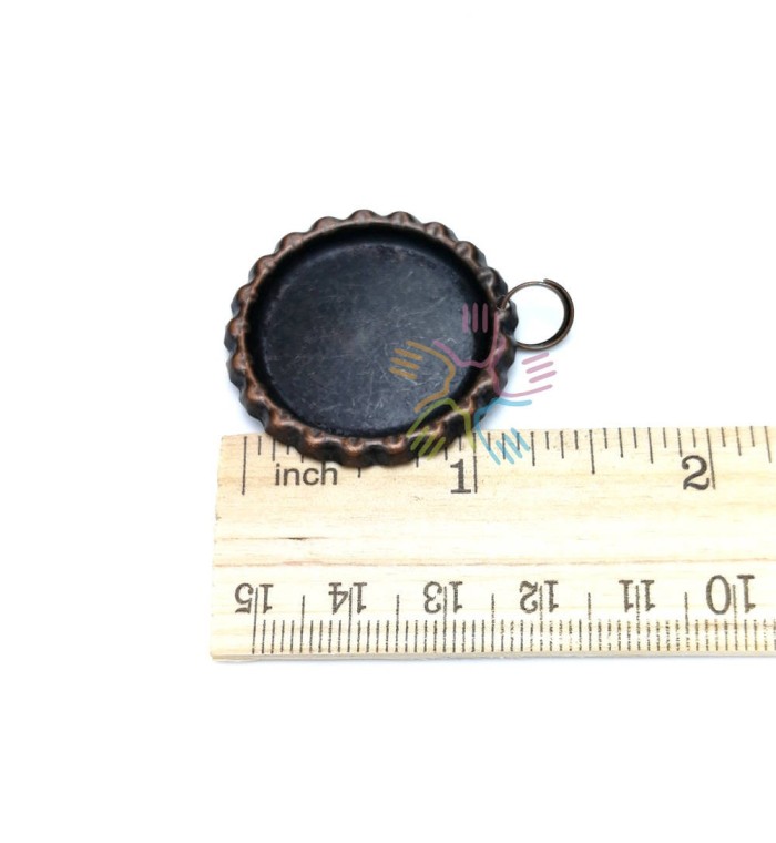 50 Chrome Flattened Bottle Cap Pendants, 50 flattened bottle caps(split rings attached), Antique Copper bottle caps, Bronze bottlecaps