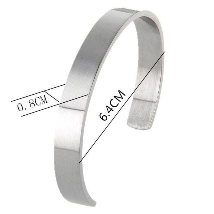 Titanium steel Open Cuff Bangle, Custom Cuff Bracelet, Adjustable Cuff Bracelet,Leather bracelet accessories