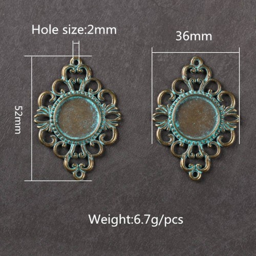 10PCS Verdigris Patina Plated Vintage Zinc Alloy flowers Pendants Charms for Necklace DIY Jewelry Findings,Verdigris Hair Pin