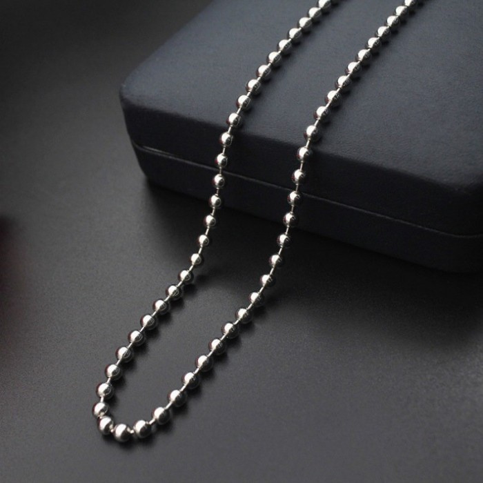 High quality, fine polishing process-Titanium steel ball chain, 24  chain, 2.4mm chain, Sweater chain，silver bead chain