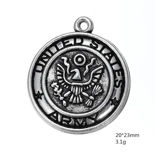 Wholesale 30% OFF 20/100/200PCS United States ARMY Charms Silver U.S. Military Char, DIY Findings, Jewelry Making