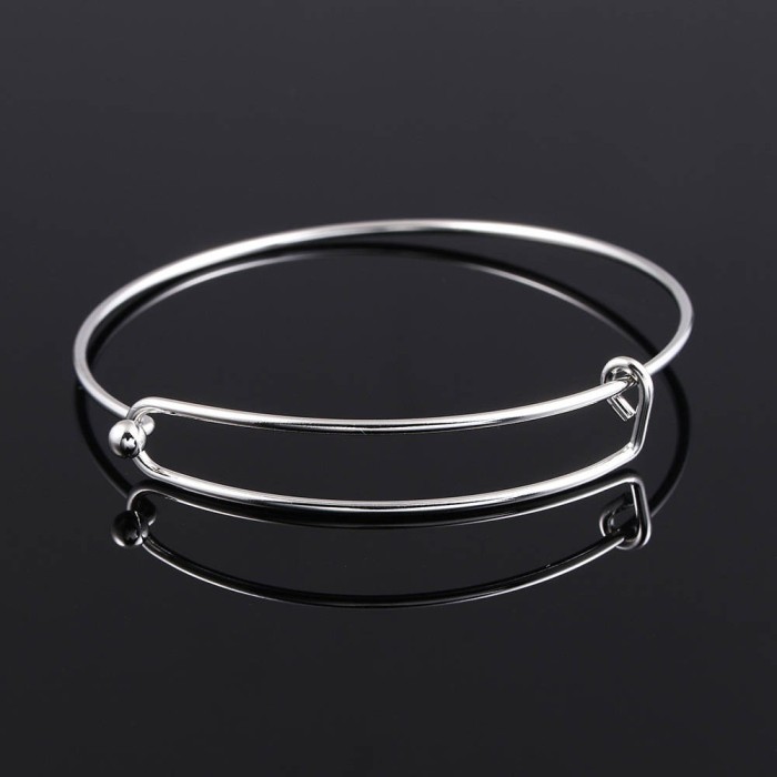 Charm Bangle Stainless Steel Bracelet Finding for Charms, Jewelry Making Supplies, Expandable Bracelets Bangle 65mm diameter