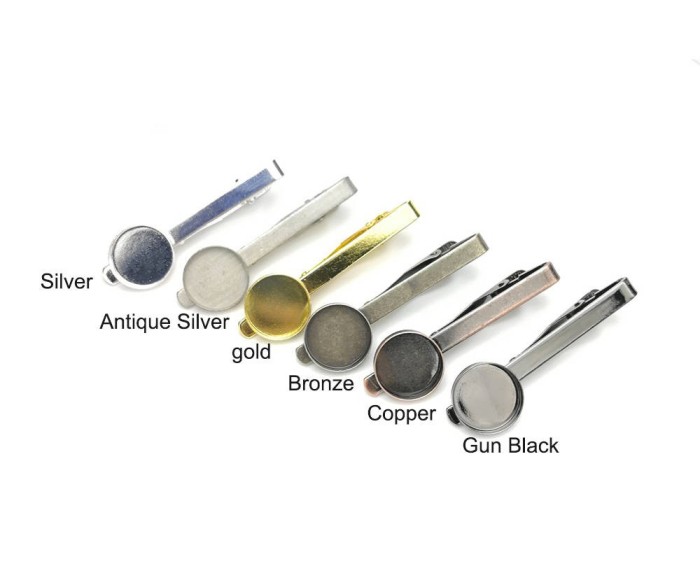 10pcs 16mm Round blank Tie Clip, Tie Clip Supply, Tie Clip Blank Settings,TieTack Blanks 3010400
