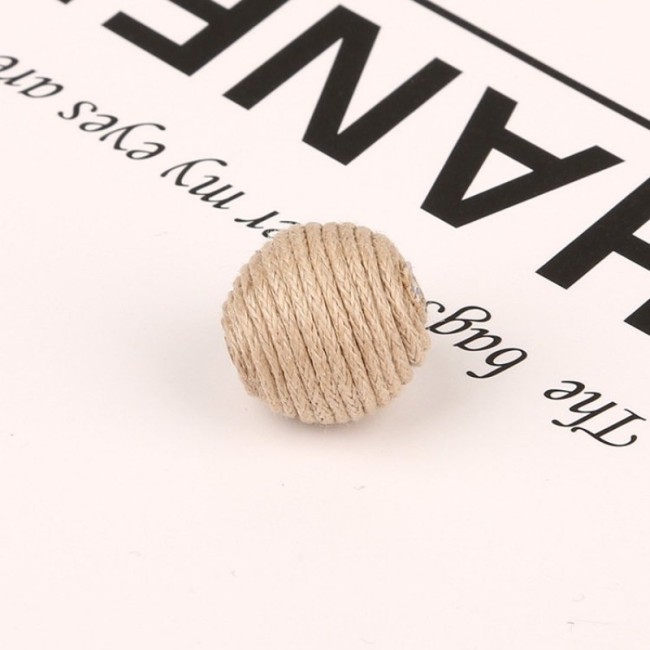 diy jewelry earring pendants accessory 50pcs/lot 16mm Linen hemp rope weaving fashion plastic handmade beads charms