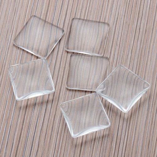 100pcs 18mm Square Crystal Clear Glass Cabochon clear glass tiles