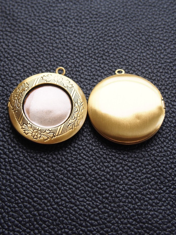 5PCS Round Photo Locket 32mm outer size for 20mm settings, Photo Locket Pendant (#5010001)