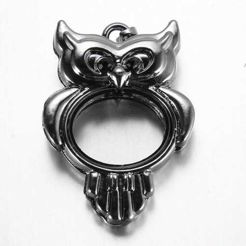 Owl Floating Locket, glass locket pendant, Floating glass Lockets, Wholesale floating lockets (#5010022)