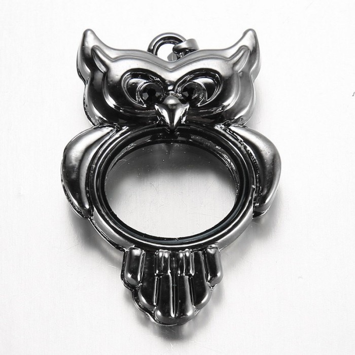 Owl Floating Locket, glass locket pendant, Floating glass Lockets, Wholesale floating lockets (#5010022)