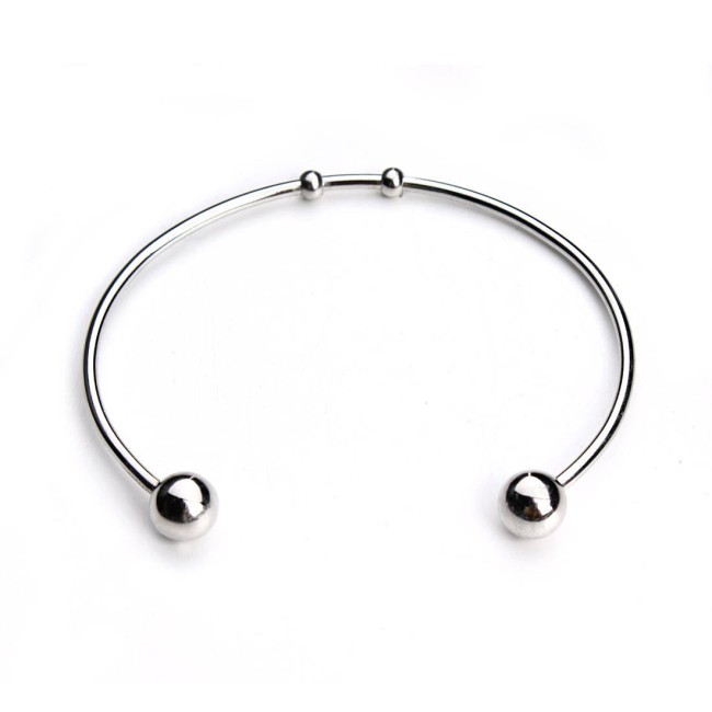 stainless steel Open Cuff Bangle, Ball End Bangle, Ball Cuff Bracelet, Adjustable Cuff Bracelet