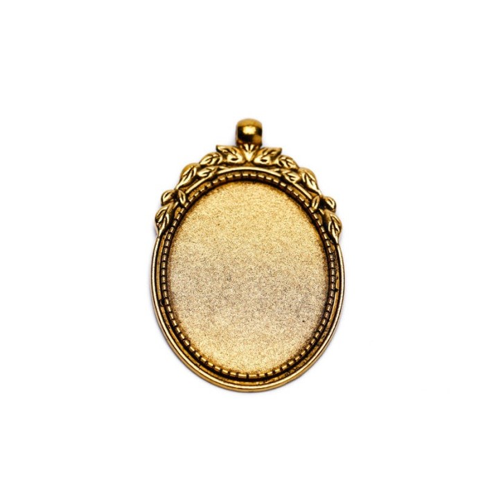 10pcs 40 x 30mm Antique Bronze Cabochon Pendant Base, Oval pendant setting