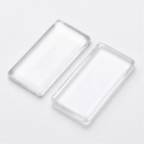 18*38mm 19*38mm Clear rectangle Flat Back Acrylic Glass Domed Magnifying Cabochons For DIY Photo Pendant Tray Setting