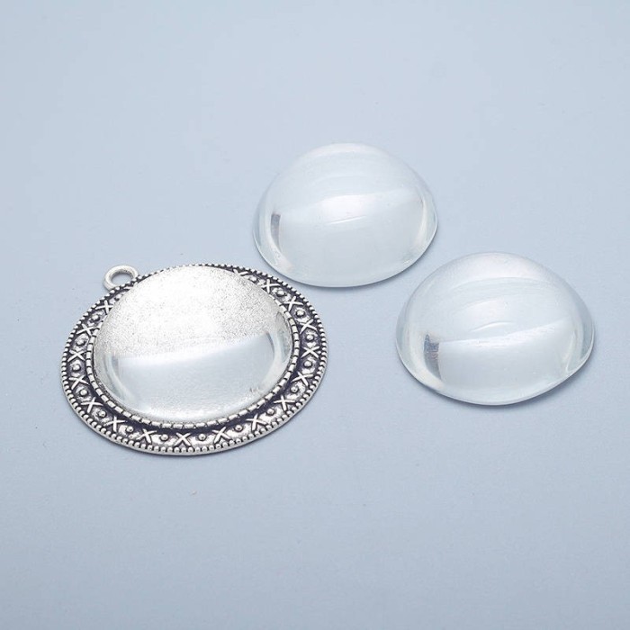 10pcs 30mm 40mm 50mm Thick Round Clear Glass Cabochons Thicker Hand Crystal Clear Colorless Glass Thick transparent glass covers