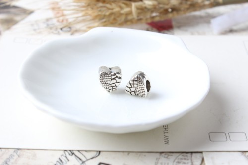 20pcs Heart European beads, Bead Charms, fits most European charm bracelets bead charm bracelet