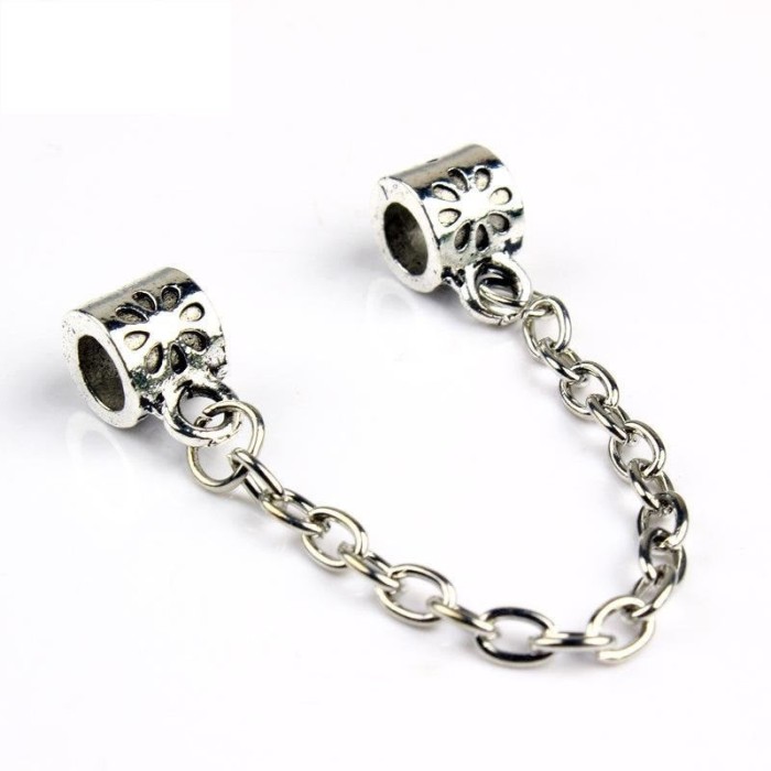 10pcs daisy screw safety chain charm bead European beads, Bead Charms, fits most European charm bracelets bead charm bracelet
