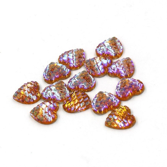 wholesale 100pcs 12mm Iridescent Fish Scale Cabochons, Mermaid Cabochons