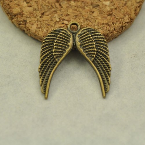 10pcs Antique Bronze Angel Wing Charms Pendants Findings (#3010051)