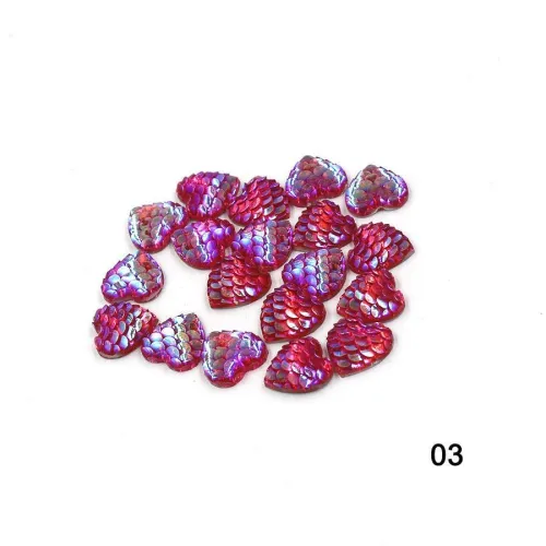 wholesale 100pcs 12mm Iridescent Fish Scale Cabochons, Mermaid Cabochons
