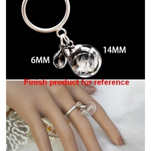 10pcs 6mm 8mm Tiny Glass Bubble Ball, Glass ball necklace pendant, Jewelry Pendant