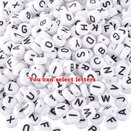 AcylicAlphabet Letter Beads, 4*7mm white square letter beads,100pcs/ 200pcs/500pcs/1000pcs
