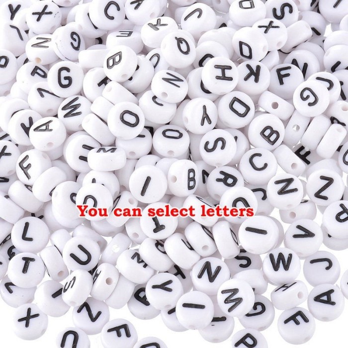 AcylicAlphabet Letter Beads, 4*7mm white square letter beads,100pcs/ 200pcs/500pcs/1000pcs