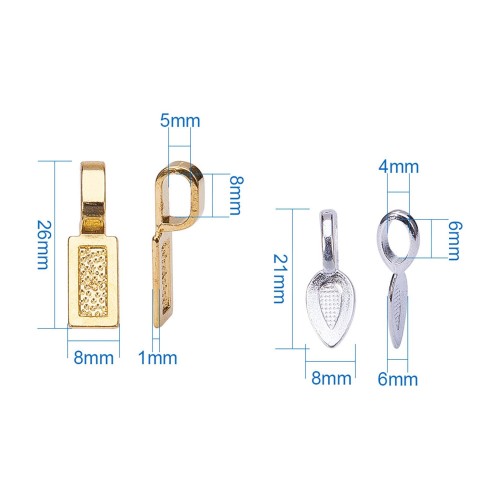 WHOLESALE Bails-Small Glue On Jewellery Bails Mixed Color Stick On Pendant Pad Settings, Jewellery Making Bails Findings
