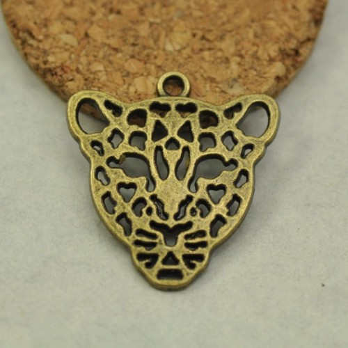 10pcs Antique Bronze Leopard Charm Statement Piece Charms (#3010300)