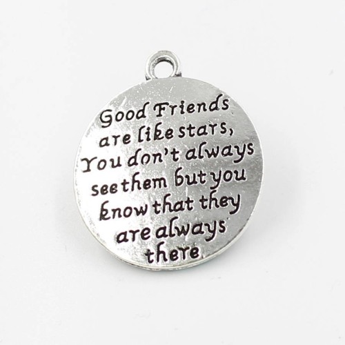 wholesale, Words Charms, pendant English lettering diy handmade materials-Good Friends are like stays,You don... .25mm