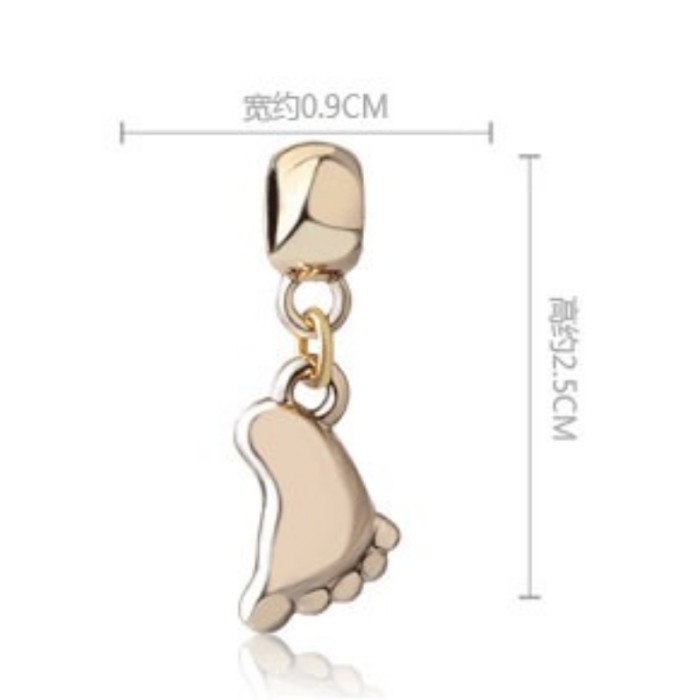 10pcs European beads, Baby footprint Bead Charms, fits most European charm bracelets bead charm bracelet