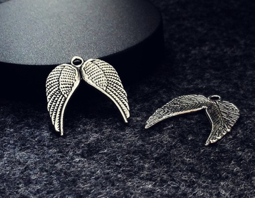 Angel wing- Antique Tibetan Silver Tone Angel Wing Charms Pendants Findings (#3010053)