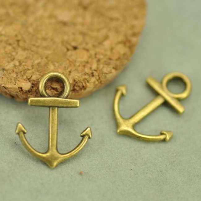 20pcs Antique Bronze Anchor Charms (#3010085)