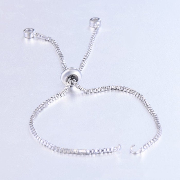 adjustable bracelet chains with Silver ball rhinestones ends Adjustable box chains for jewelry making Pull bracelet chains
