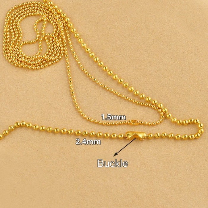 50pcs 70cm Length Top quality Dog Tag Chains ,2.4mm and 1.5mm Ball Bead Chain Ball Chains for Necklaces Key chain 70cm