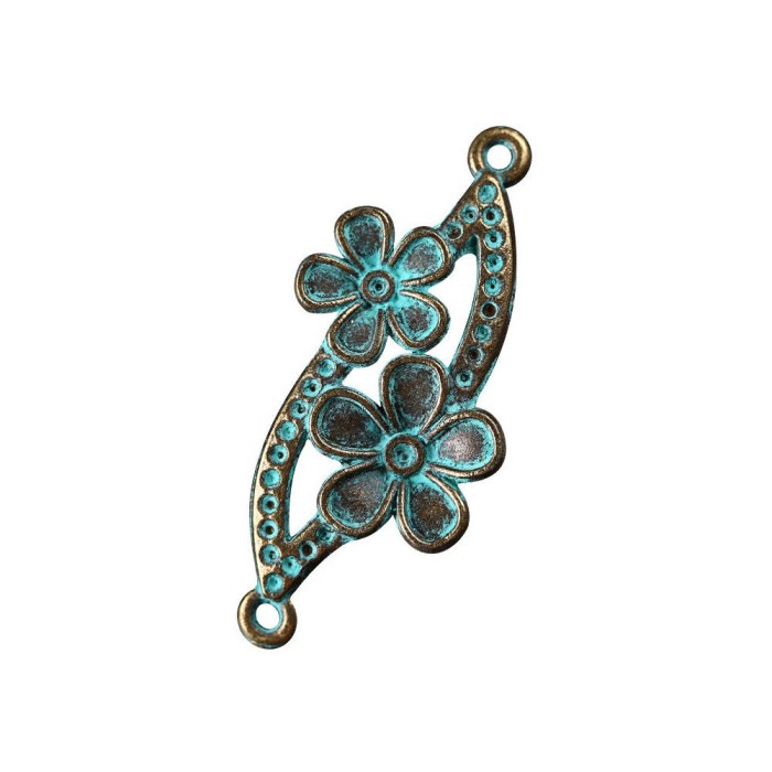 10PCS Verdigris Patina Plated Vintage Zinc Alloy flowers Pendants Charms for Necklace DIY Jewelry Findings,Verdigris Hair Pin